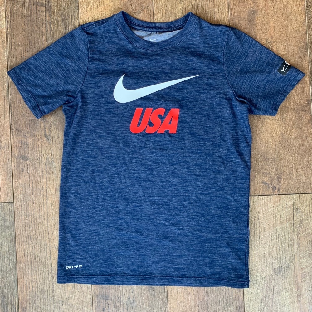 Blue Nike Team Sports USA Football Dri Fit T-Shirt